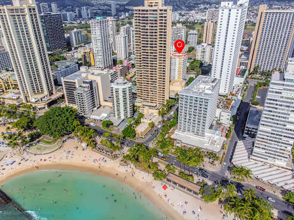 Just a few steps, minutes away from Waikiki Beach!