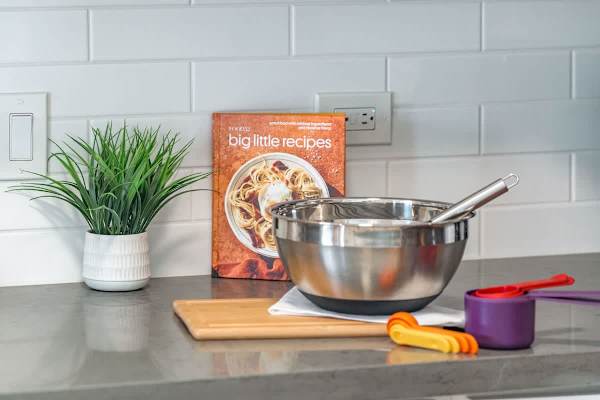 Kitchen utensils are provided for your culinary needs.
