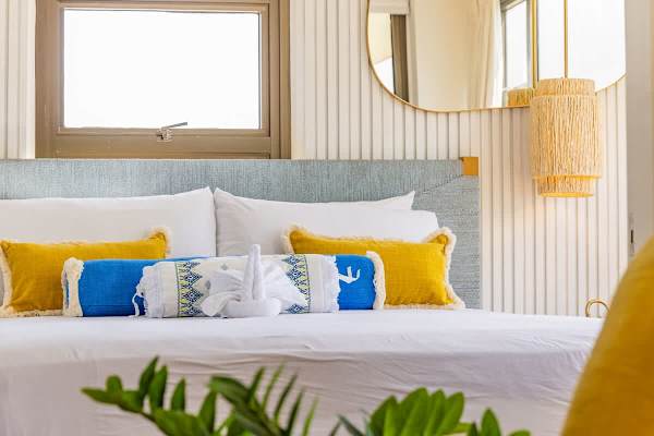 Bedroom with king-size bed.