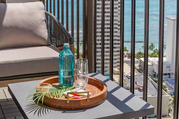 Enjoy the view from your balcony while having coffee or wine.