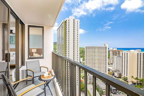 Your balcony with patio set and stunning views.