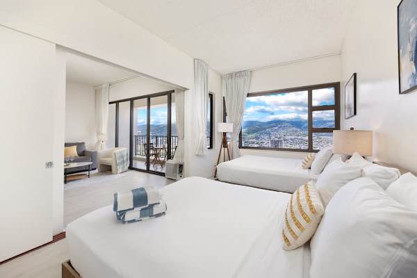 Enjoy great mountain views from the bedroom window