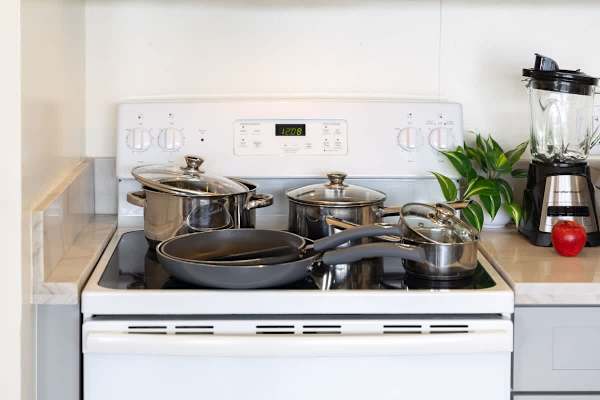 Pots and pans in the kitchen