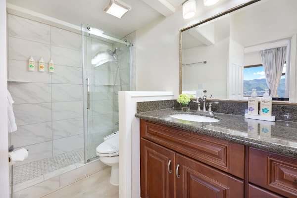 Full bathroom with walk-in shower