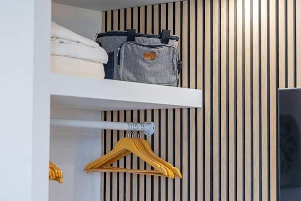 Towels and hangers are available for you. 