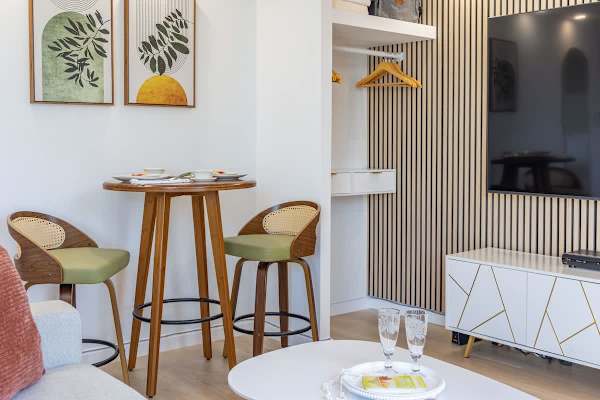 Your dining area with 2 chairs.