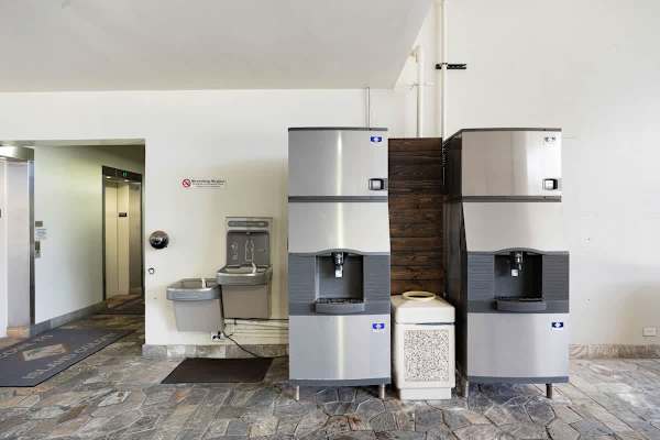 Convenient ice machines and water refill stations are located on the 6th floor near the elevators