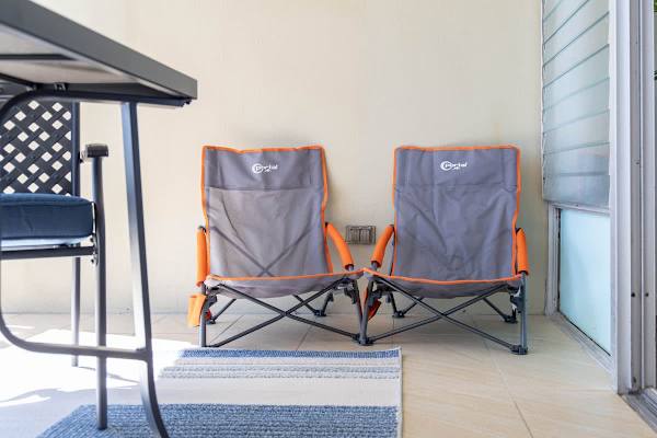 We provide 2 beach chairs.