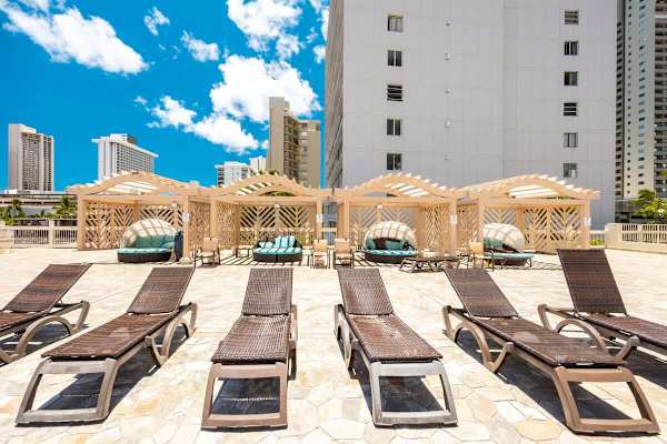 Soak up the sun or relax in the shade on our expansive outdoor terrace, featuring comfortable lounge chairs and stylish cabanas perfect for enjoying the beautiful weather.