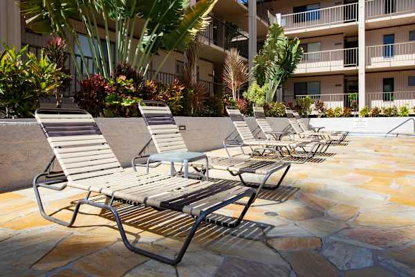 Sun loungers at the pool