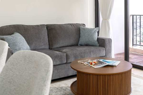 Pull-out sleeper sofa in the living room