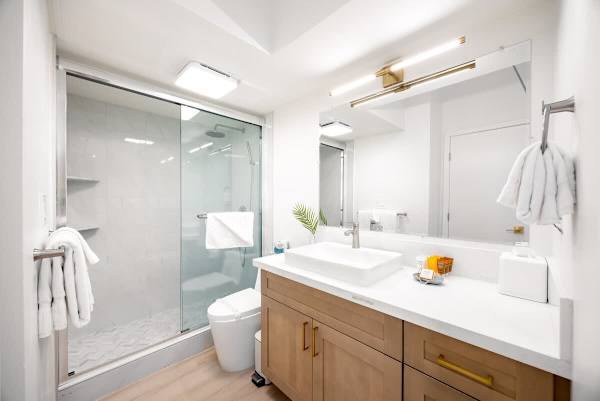 Full bathroom with walk-in shower