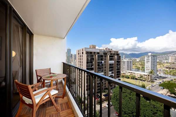 Enjoy great mountain views from the balcony
