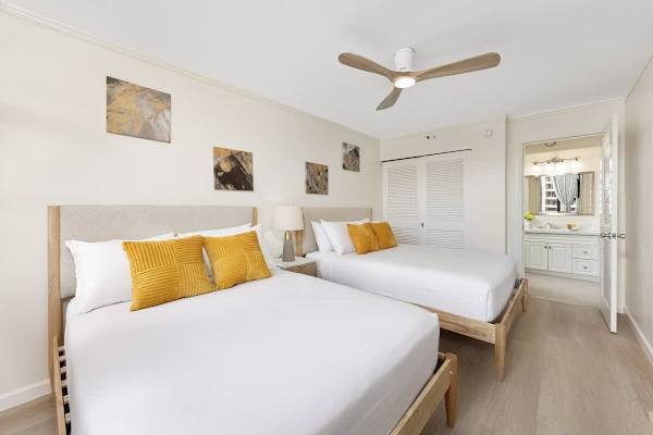 The bedroom has a queen-size bed and a full-size bed perfect for your relaxation!