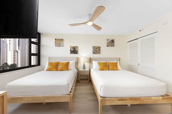 The bedroom has a queen-size bed and a full-size bed perfect for your relaxation!