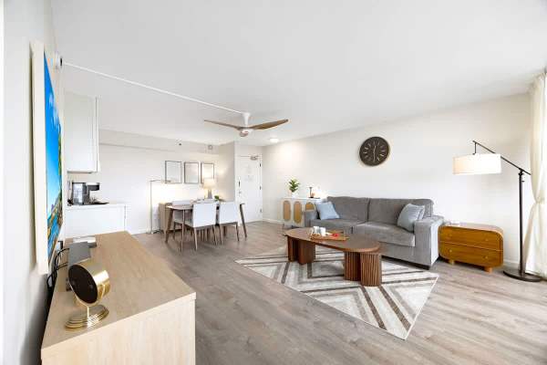Pull-out sleeper sofa in the living room