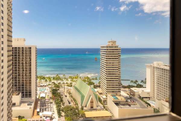 View of the Waikiki Beach from the kitchen window