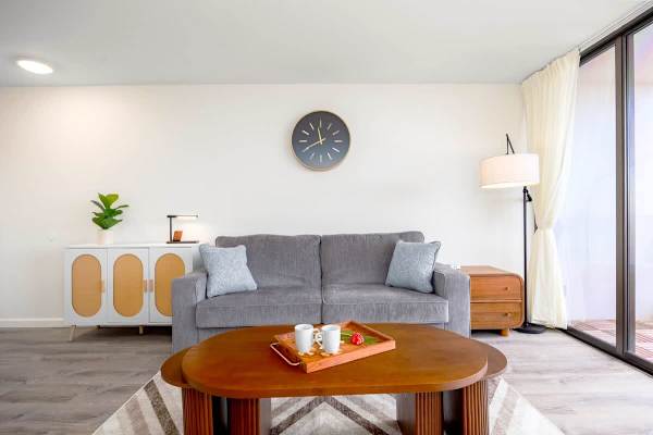 Pull-out sleeper sofa in the living room (best suited for children or occasional use; may not offer the same comfort as a regular bed for adults)