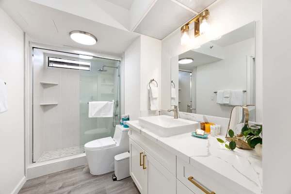 Full bathroom with walk-in shower