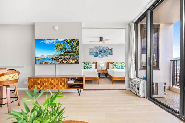 Enjoy watching TV from the living room