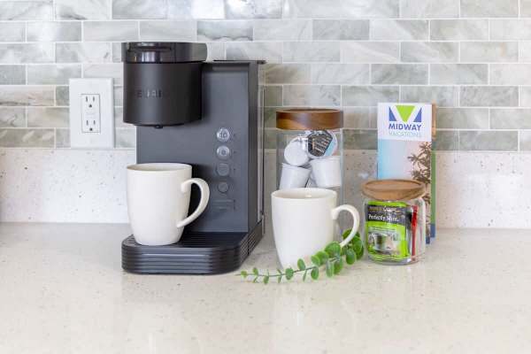 Coffee station in the kitchen area