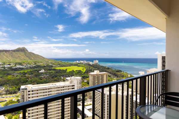 Indulge in the beautiful Ocean and Diamond Head Mountain views from the balcony