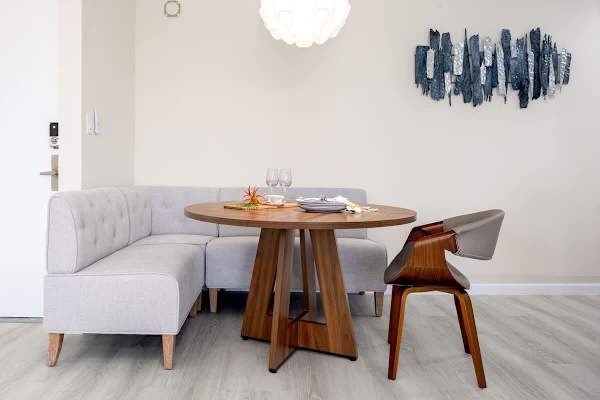 Dining area with couch