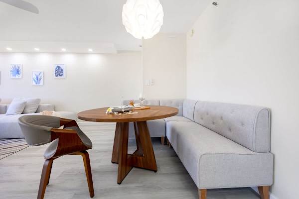 Dining area with couch
