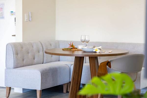 Dining area with couch
