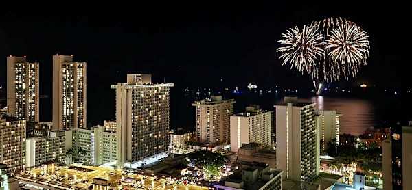 Wonderful view of the Fireworks on Friday night from the balcony