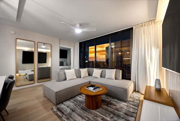 Experience the stunning Hawaiian sunset from the comfort and style of your living room.