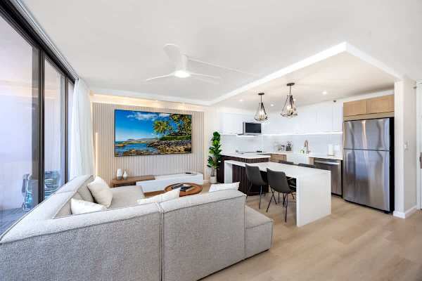 Experience seamless living in this open-concept unit, where a modern kitchen, comfortable living, and an inviting dining space form the perfect hub for unforgettable memories.