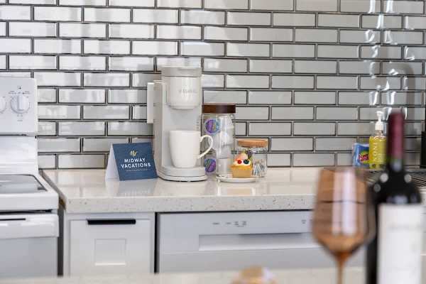 Start your mornings right with our complimentary coffee station, featuring a Keurig brewer and a delightful selection of pods.
