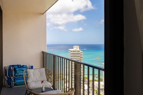 Savor great ocean views and a vibrant cityscape from your private balcony, offering the perfect backdrop for morning coffee or sunset relaxation.