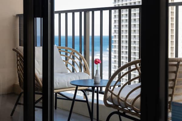 Enjoy intimate moments and beautiful scenery from the comfort of your own charming balcony.