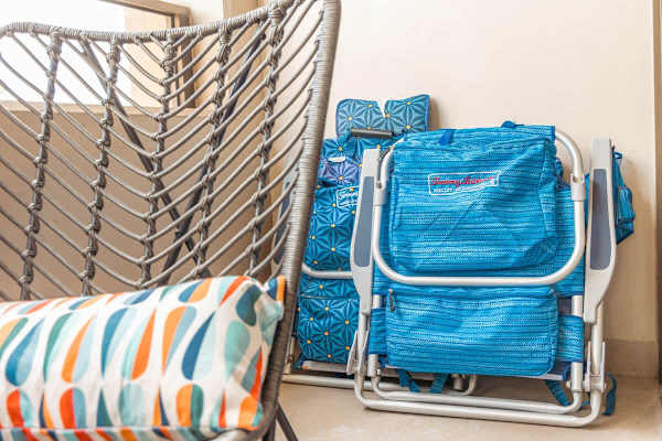 We provide 2 beach chairs.