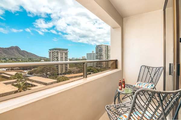 Have morning coffee on your balcony with this stunning mountain view.