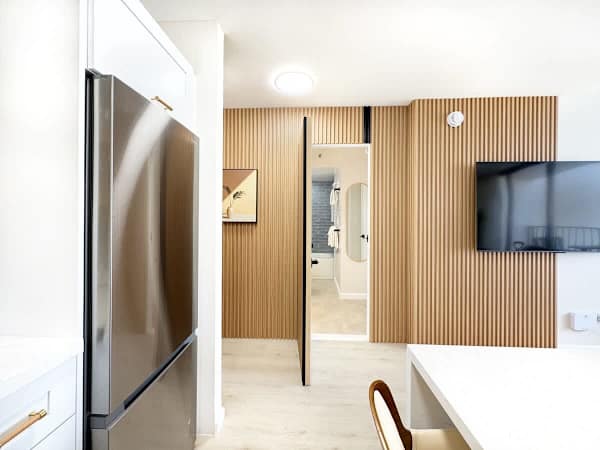 Explore modern elegance! Find the secret door that adds a fun element of discovery to your stay.