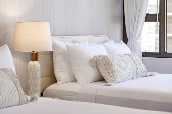 Decorative details in the bedroom area
