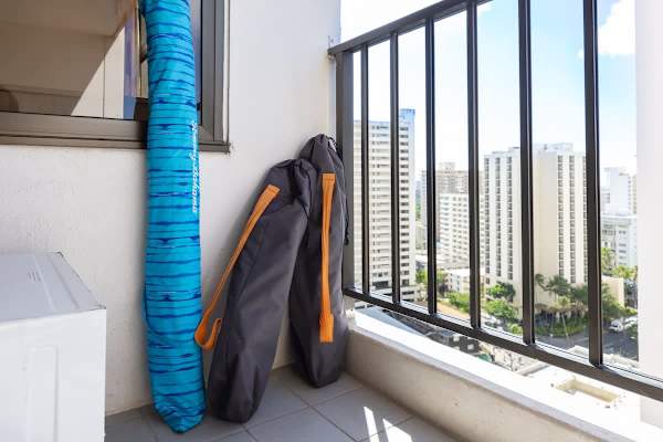 We provide 2 beach chairs and 1 beach umbrella perfect for your beach days!