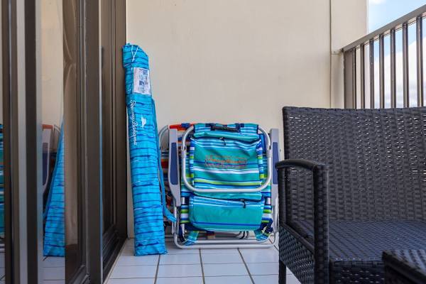 We provide 2 beach chairs and a beach umbrella ready to be used for your convenience!