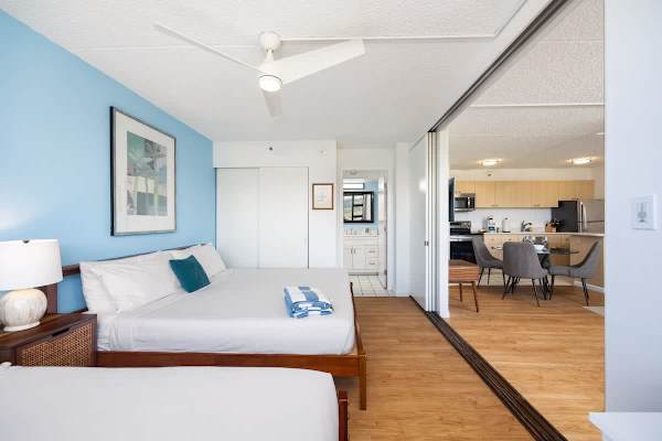 Step out of the comfortable bedroom and into the convenient en-suite bathroom for a seamless experience.