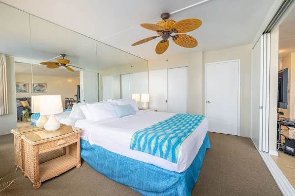 Bedroom is divided by sliding door and has access to the private attached  bathroom 