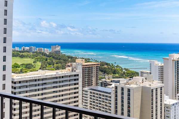 Look at that stunning view from the left side of your balcony!