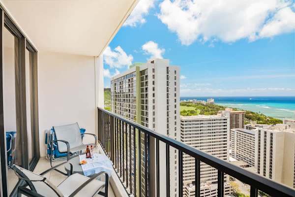Enjoy the gorgeous ocean view from the balcony.