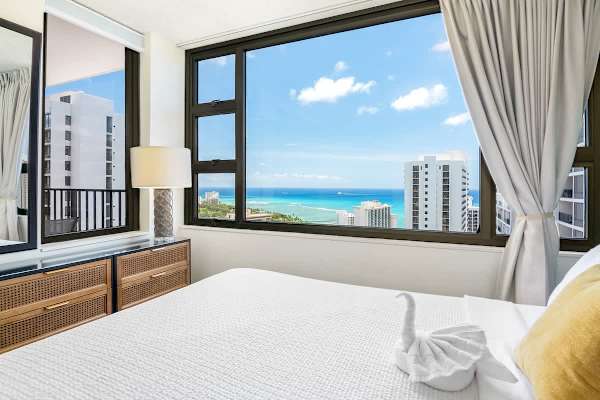 Stunning ocean view from your bedroom.