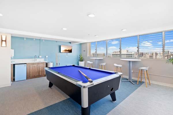 Billiard table in the common area 
