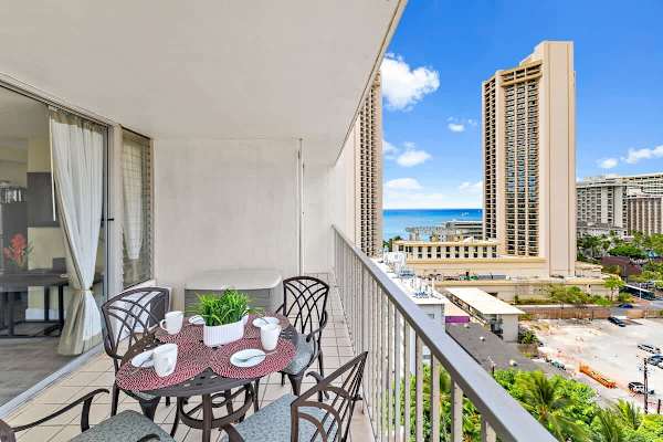 Have your morning coffee on your balcony with 4 seats, city, and ocean view!