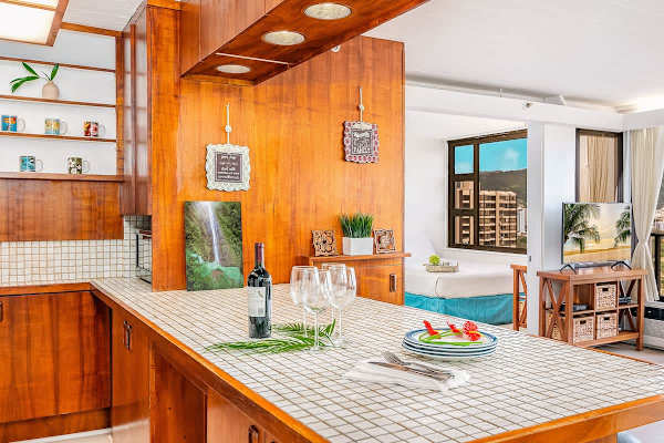 Countertop perfect for shared meals with loved ones.