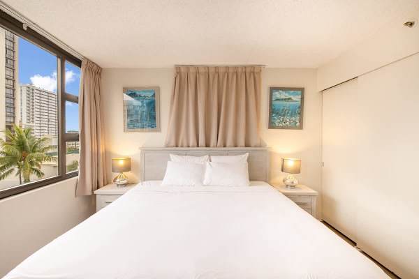 Bedroom separated by sliding door